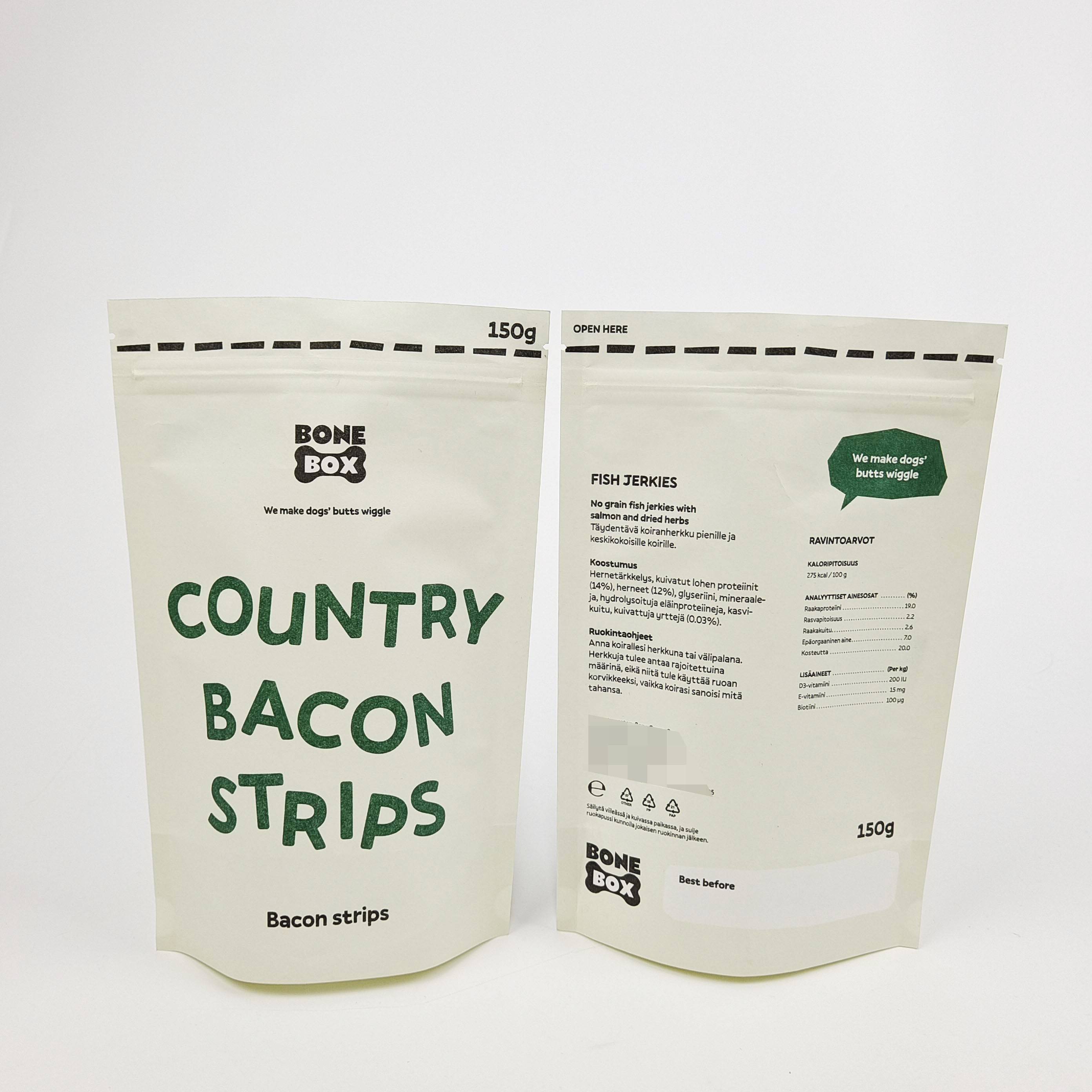 مواد دستگیره سفید و ایستاده در کیسه های هدیه شخصی