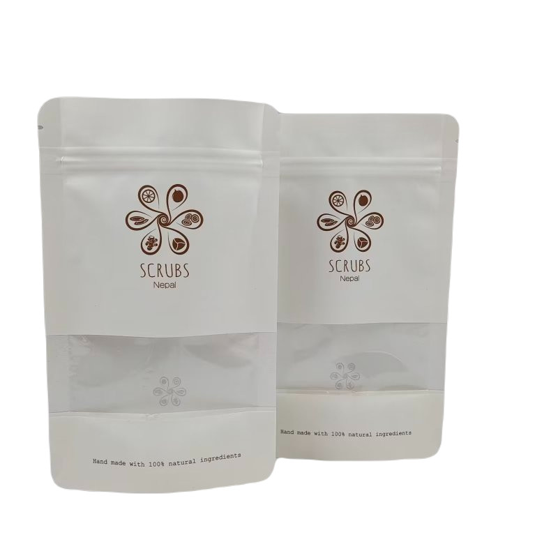 پنجره شفاف پلاستیکی کیسه های زپ ایستاده کیف ورق لایه دار چاپ دیجیتال