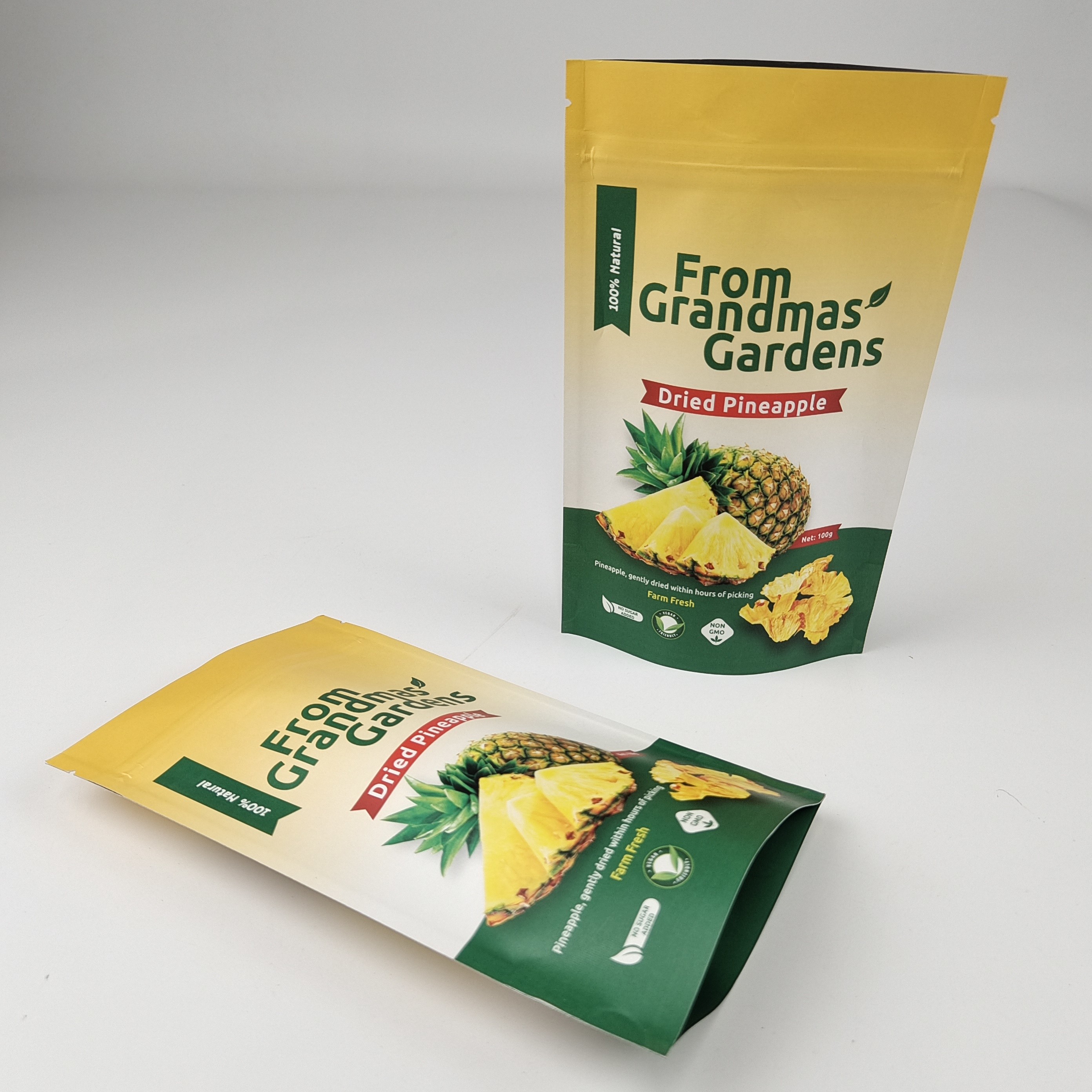 چاپ دیجیتال سفارشی دوستانه با محیط زیست کیسه ایستاده ی اشک شکاف میوه های خشک آجیل کدو بسته بندی کیسه پلاستیکی