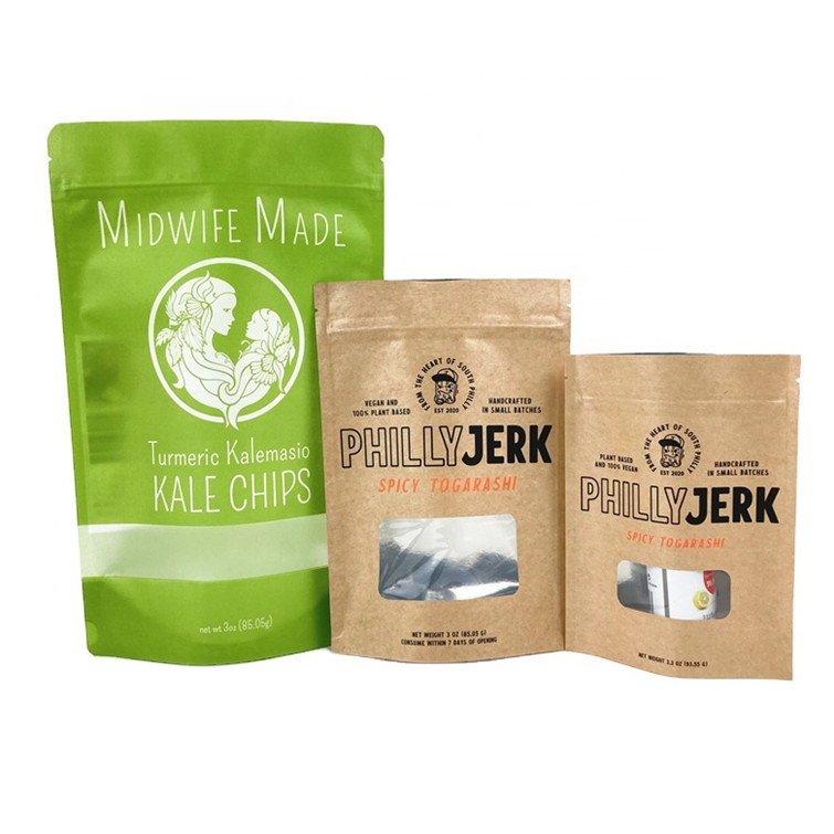 لوگو شخصی سفارشی کیسه های کاغذی سفید کرافت برای کوکی کیک آجیل مواد غذایی پودر غذای حیوانات خانگی 100٪ ضد بوی بیوتراژ B