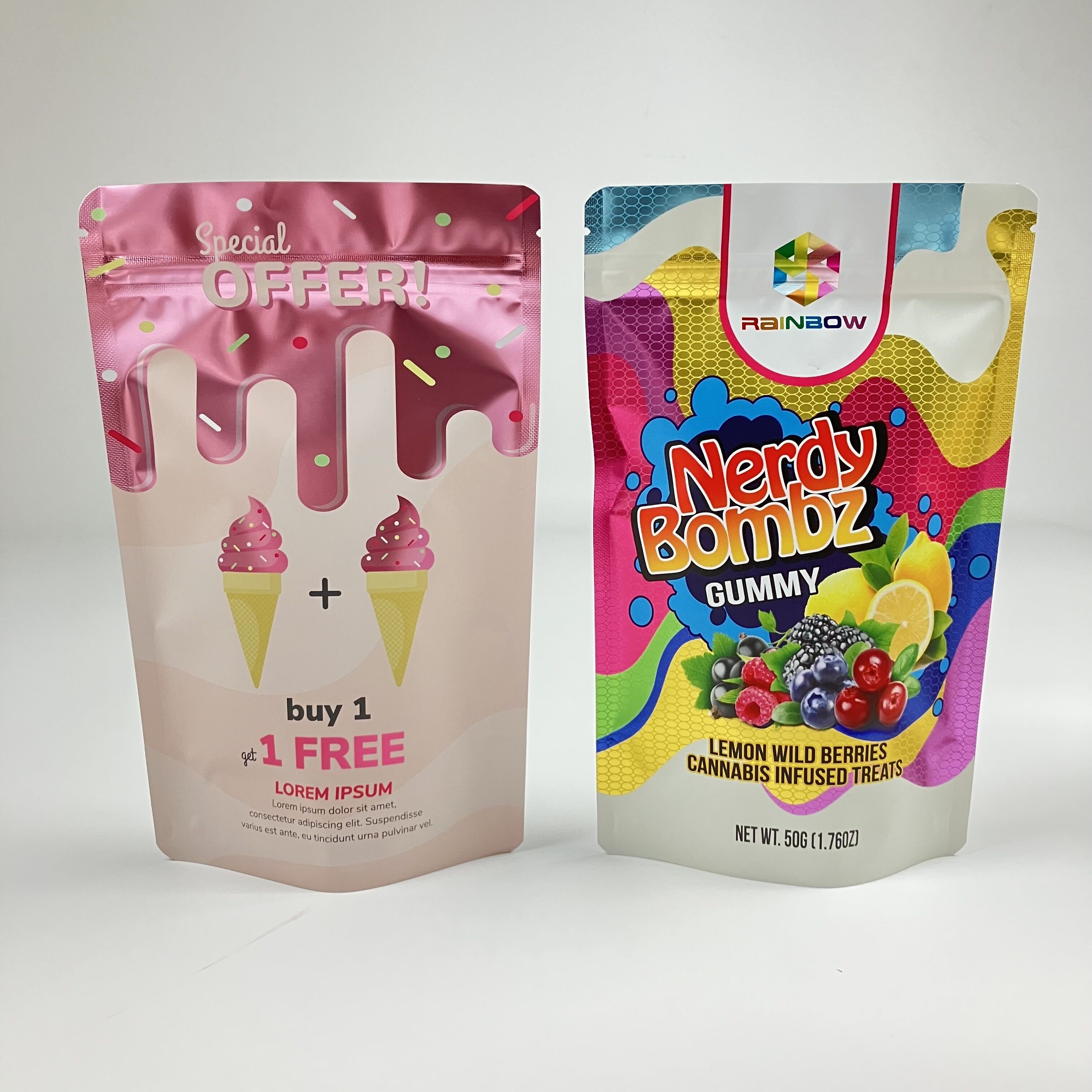 فابريکه به طور مستقيم سفارشي بازسازي زپ قفل کيف VMPET بو ضد مواد غذایی درجه ايستاده زپ کيف