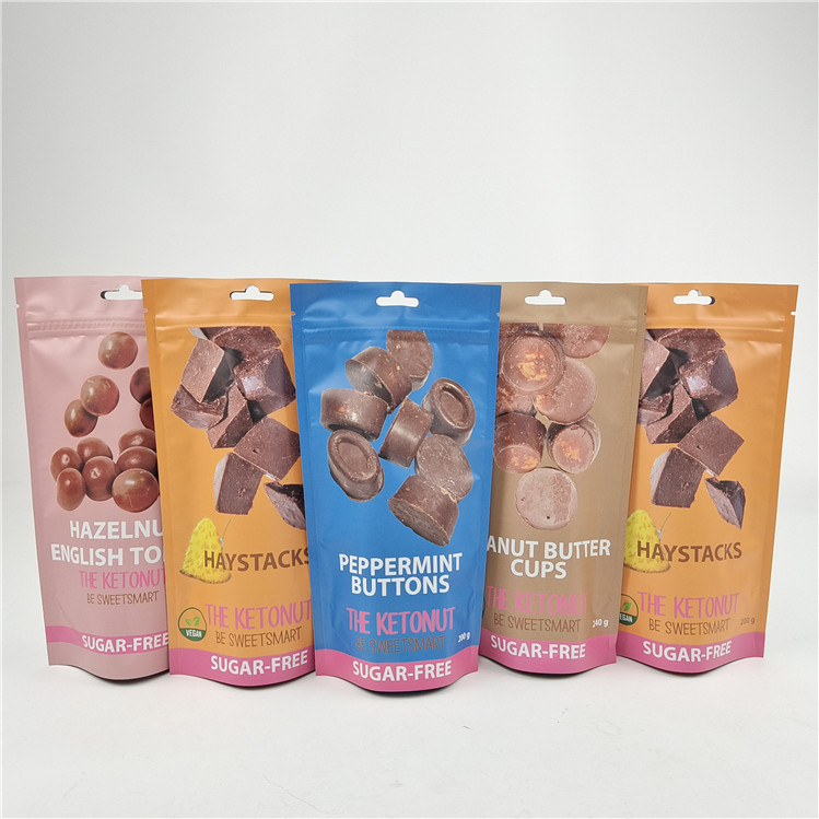 با کیفیت بالا لوگو سفارشی چاپ شده لایه بندی پیشرفته کیسه های زپ ایستاده برای بسته بندی کیسه های میان وعده