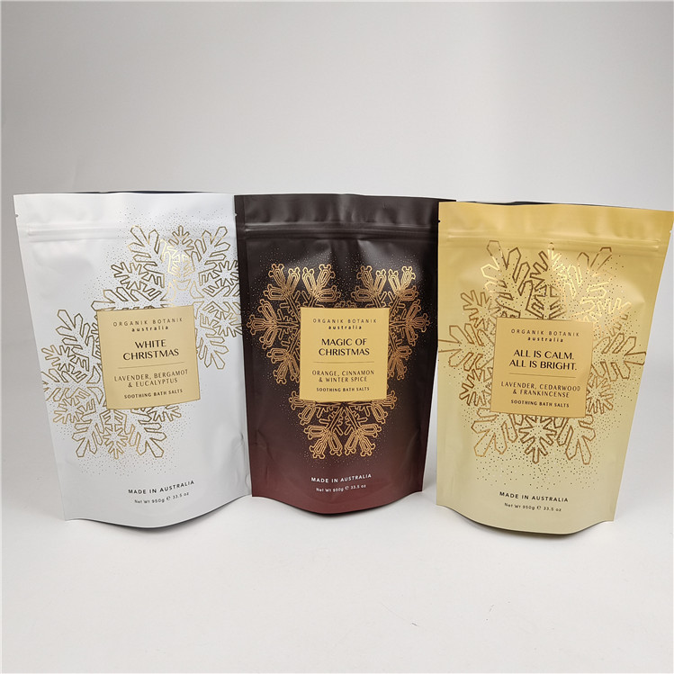 بسته مد با کیفیت بالا قابل بازخرید آسان اشک خط Mylar پاکت های حمام نمک بسته بندی کیسه