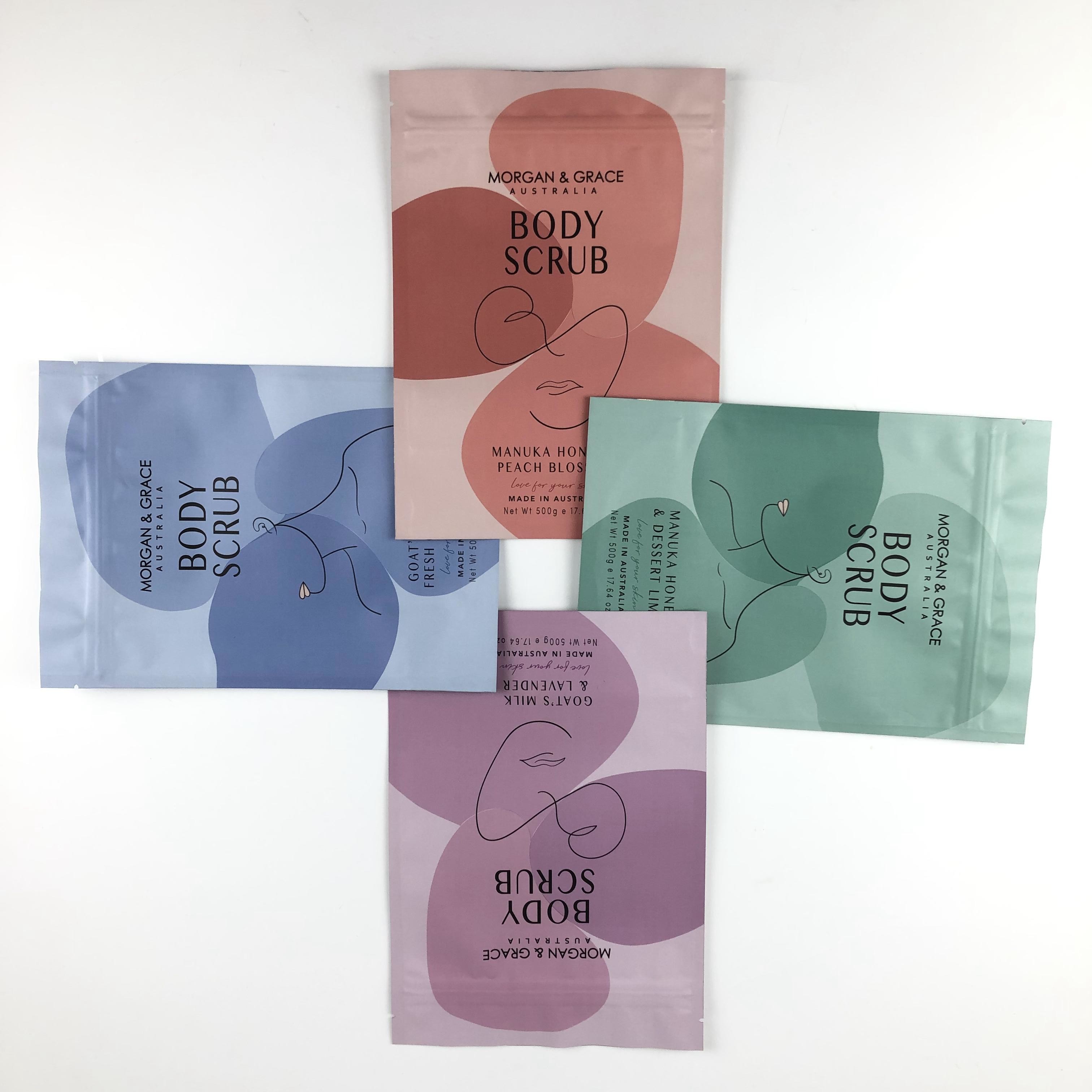 CDR AI PSD PDF طراحی فایل حمام نمک کیسه های مایلار برای لوازم آرایشی کیسه های سفارشی