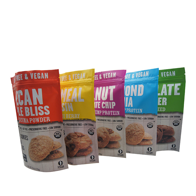 بسته بندی کیسه های زیپ کیسه های پلاستیکی برای بسته بندی شکلات کوکی ها بیسکویت