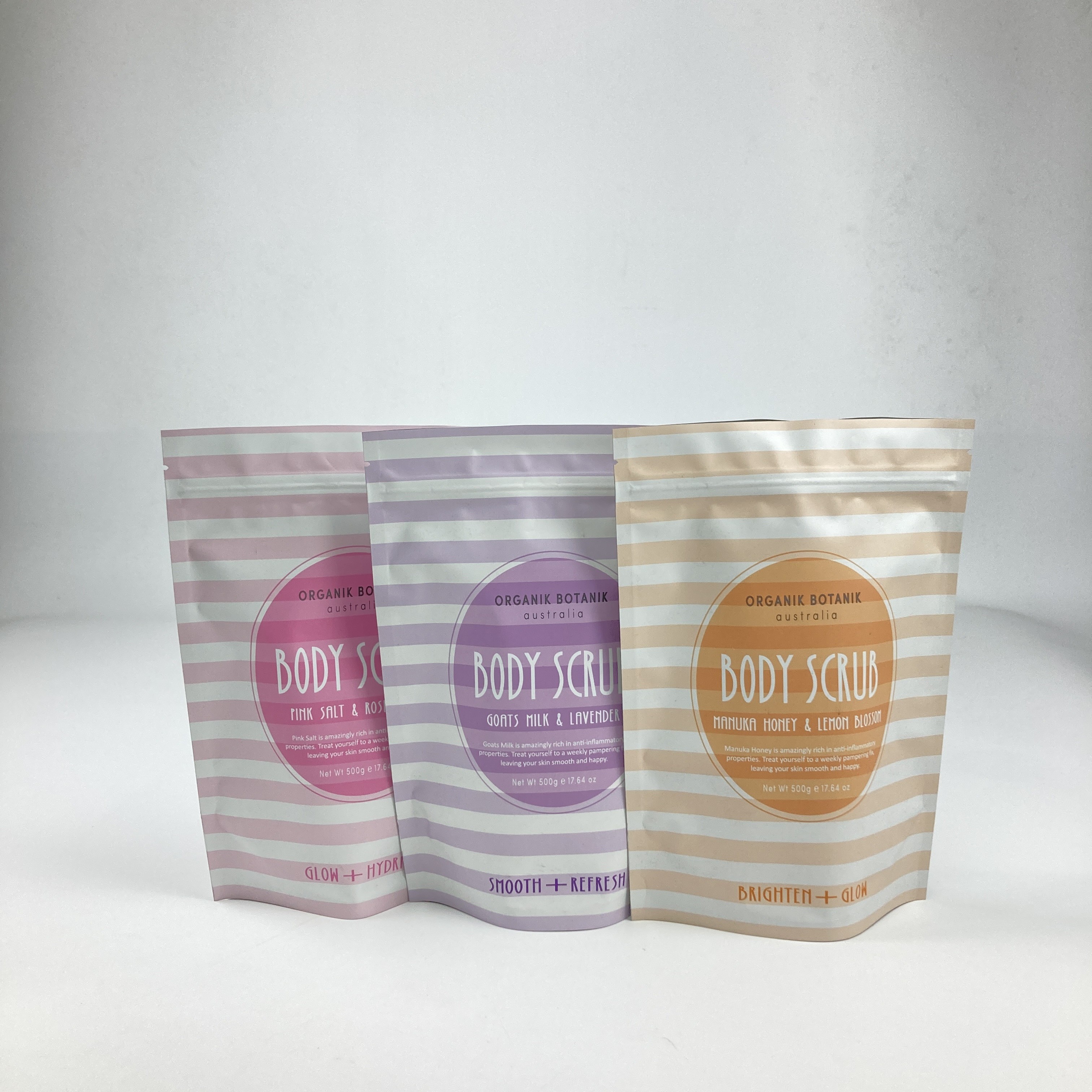 باطری چاپی نمک های حمام بدن پاک کننده ایستاده کیسه های ورق آلومینیومی