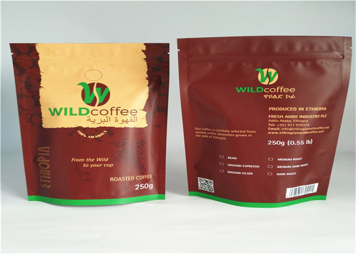 کیسه بسته بندی پلاستیکی Black Mylar Zip Lock برای قهوه و چای آماده است