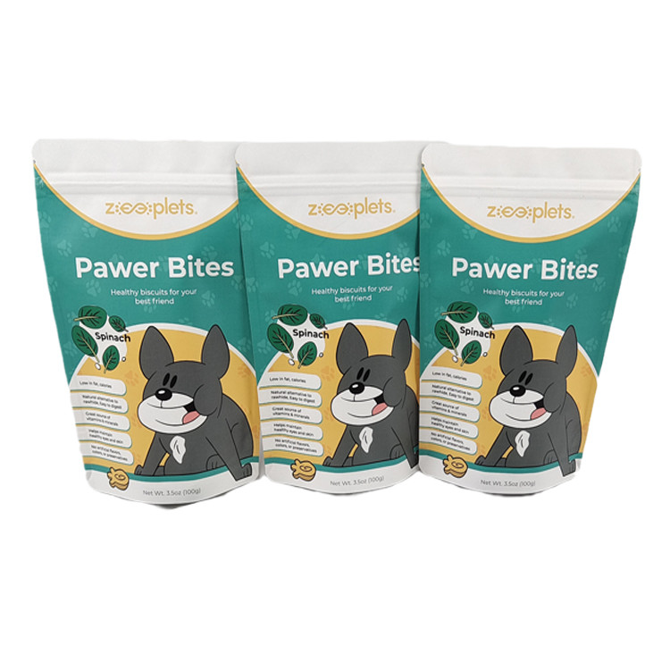 کم MOQ بلند شدن کیف کاغذ کرافت چاپ بسته بندی کیسه برای حیوانات خانگی درمان کیسه های ضد بوی با لوگو