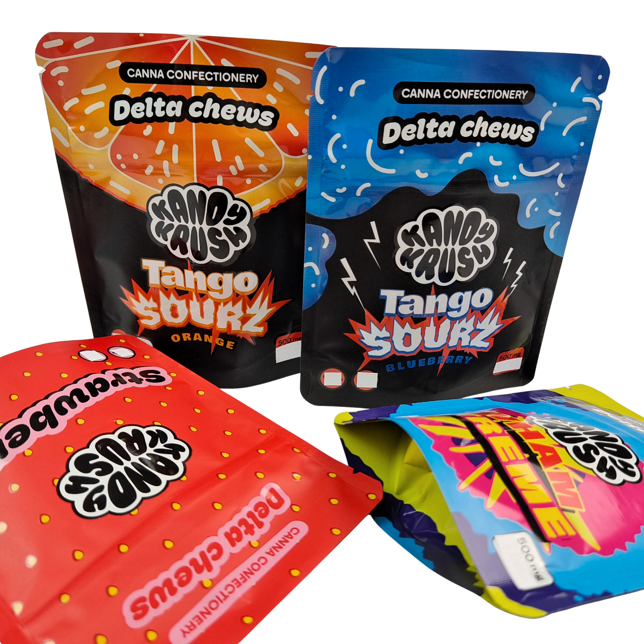 رنگین کمان سفارشی چاپ شده 3.5g 8th بایستید کیسه مایلر مواد غذایی ضد بوی کیسه شکل ویژه برای کوکی گیمی کالی بسته کامبو