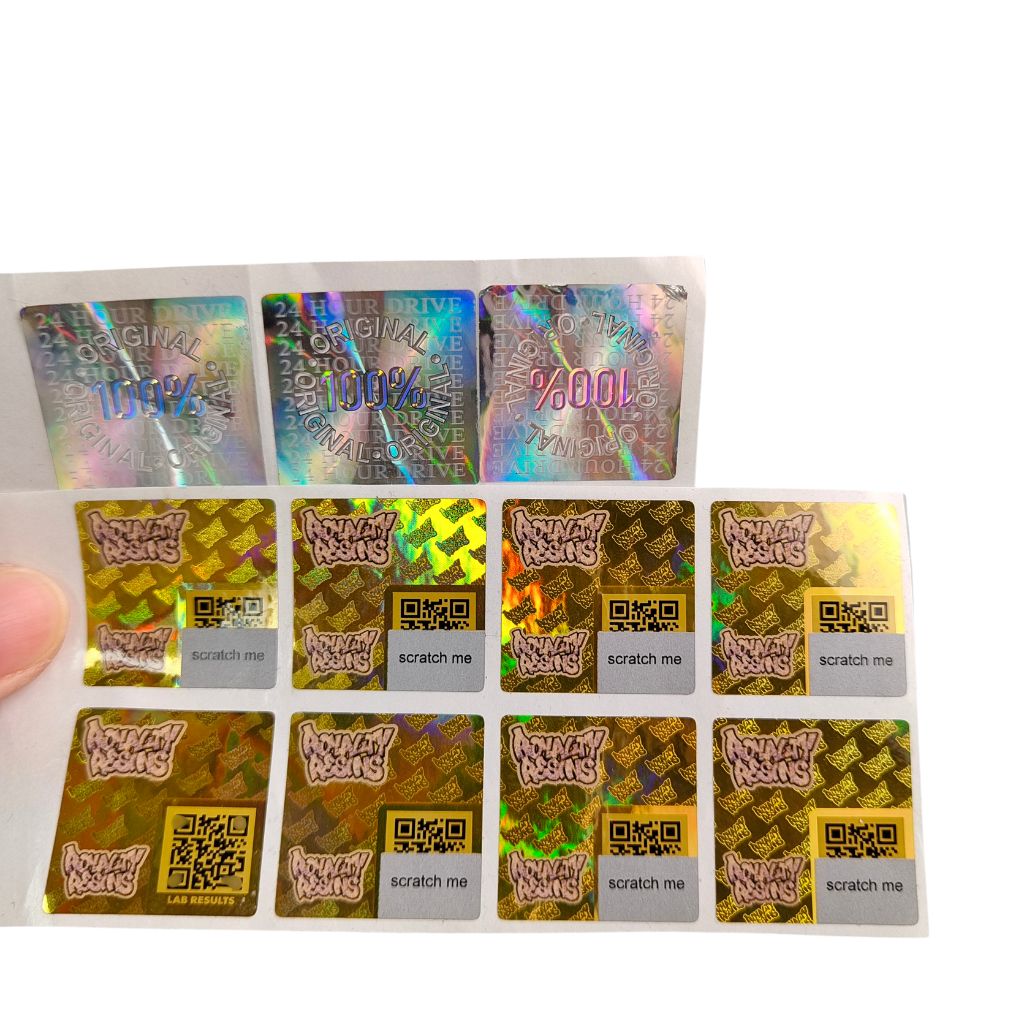 برچسب کاغذی وینیل PVC ضد آب هولوگرام UV چاپی لوگو شخصی بسته بندی برچسب برای کاغذ اسکارپ بوک