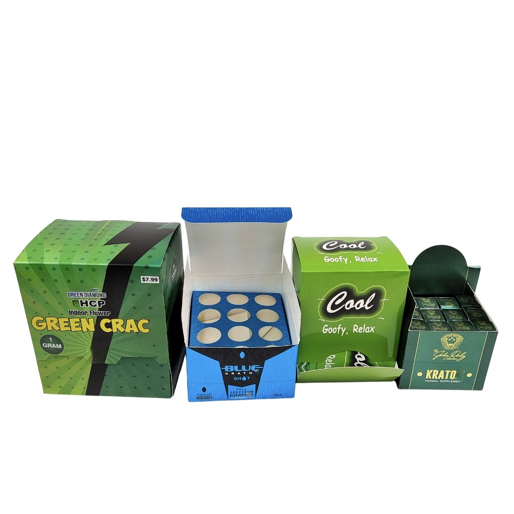 کاغذ کرافت بازیافتی جعبه کرافت برای میان وعده برای کوکی های نوار انرژی کاستمیک کارتونی کاونتر نمایش بسته بندی اسفنج