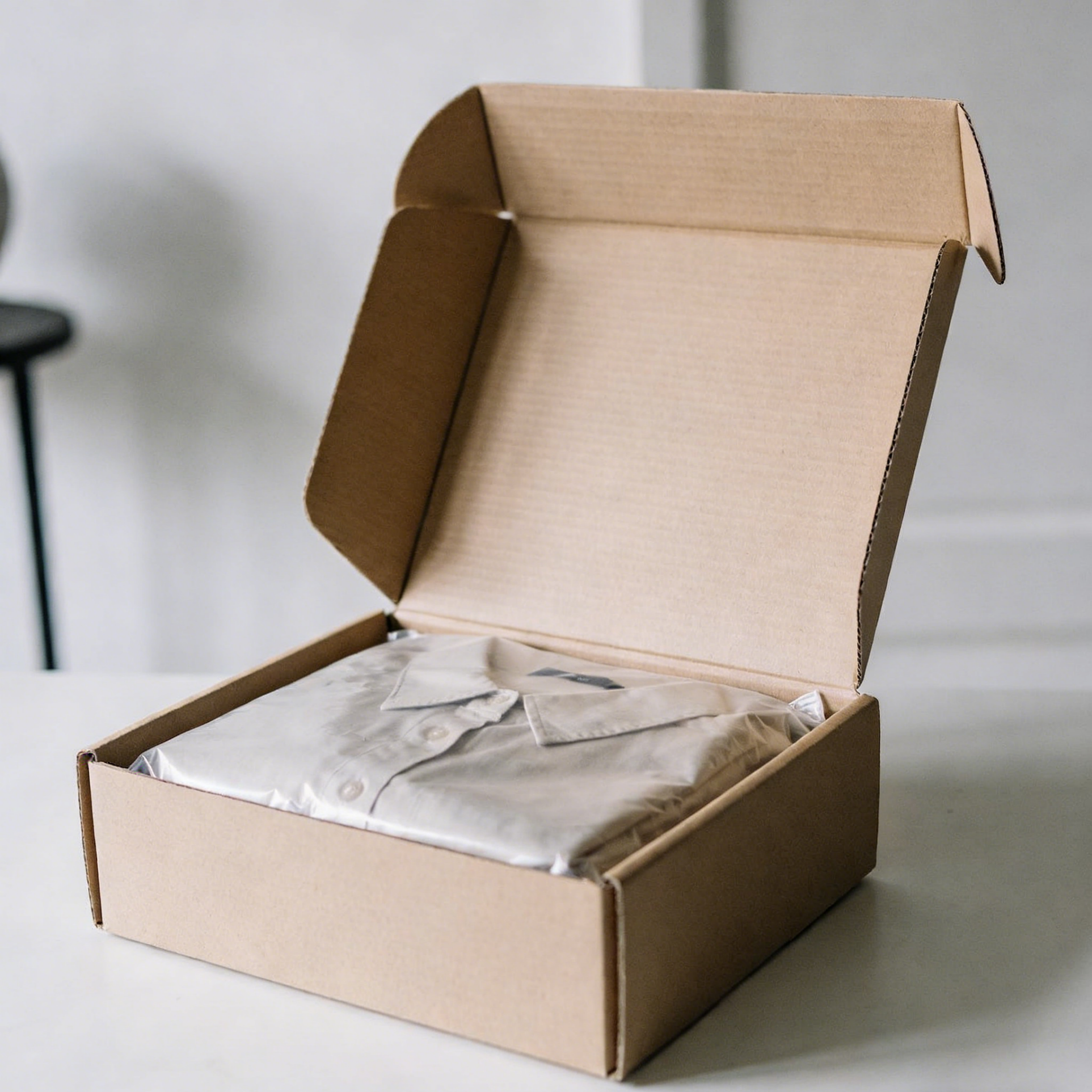 ابعاد قابل تنظیم جعبه ارسال بسته بندی گره دار ایمن مواد غذایی با پوشش UV نقطه