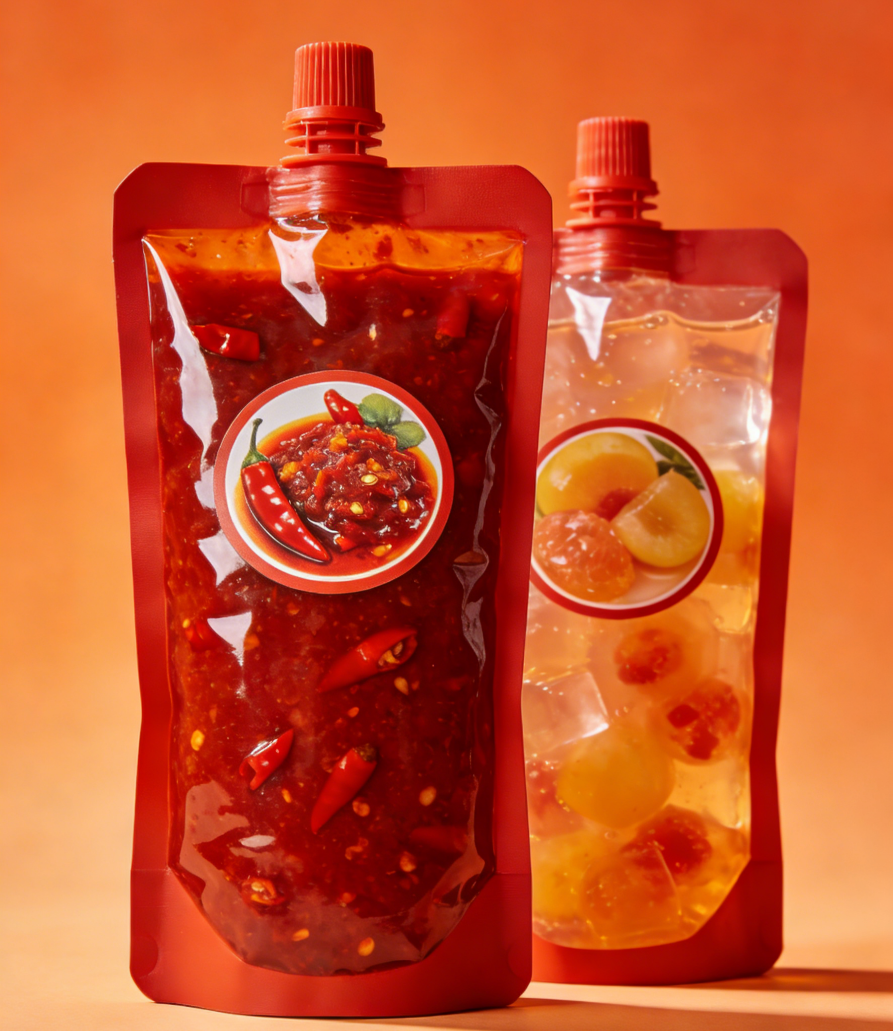 کیسه دهانه ضد نشت 150 میلی لیتری 200 میلی لیتری 300 میلی لیتری Doypack Food Grade Sauce Chili Jelly Juice Food Food Pouch Stand Up Pouch