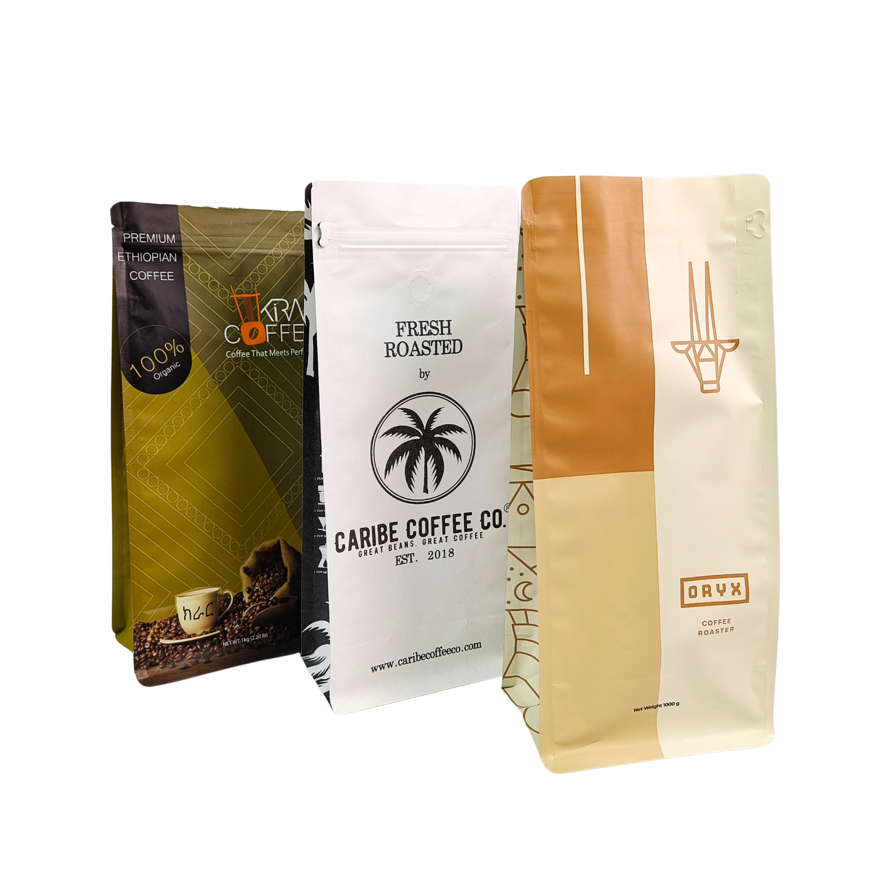 کیسه ایستاده ضد بو گرید غذایی ۱۲۰ میکرون برای بسته‌بندی قهوه و تنقلات