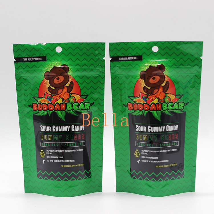 تمیز کردن پنجره رومیزی کیسه زیپ چاپ سفارشی برای چای گیاهی CBD Powerfood Packaging