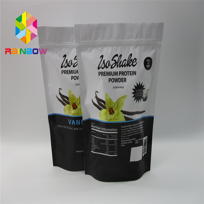 کیسه های پلی کربنات قابل بازیافت بسته بندی فویل آلومینیومی چای Ziplock کیسه ای برای پودر پروتئین
