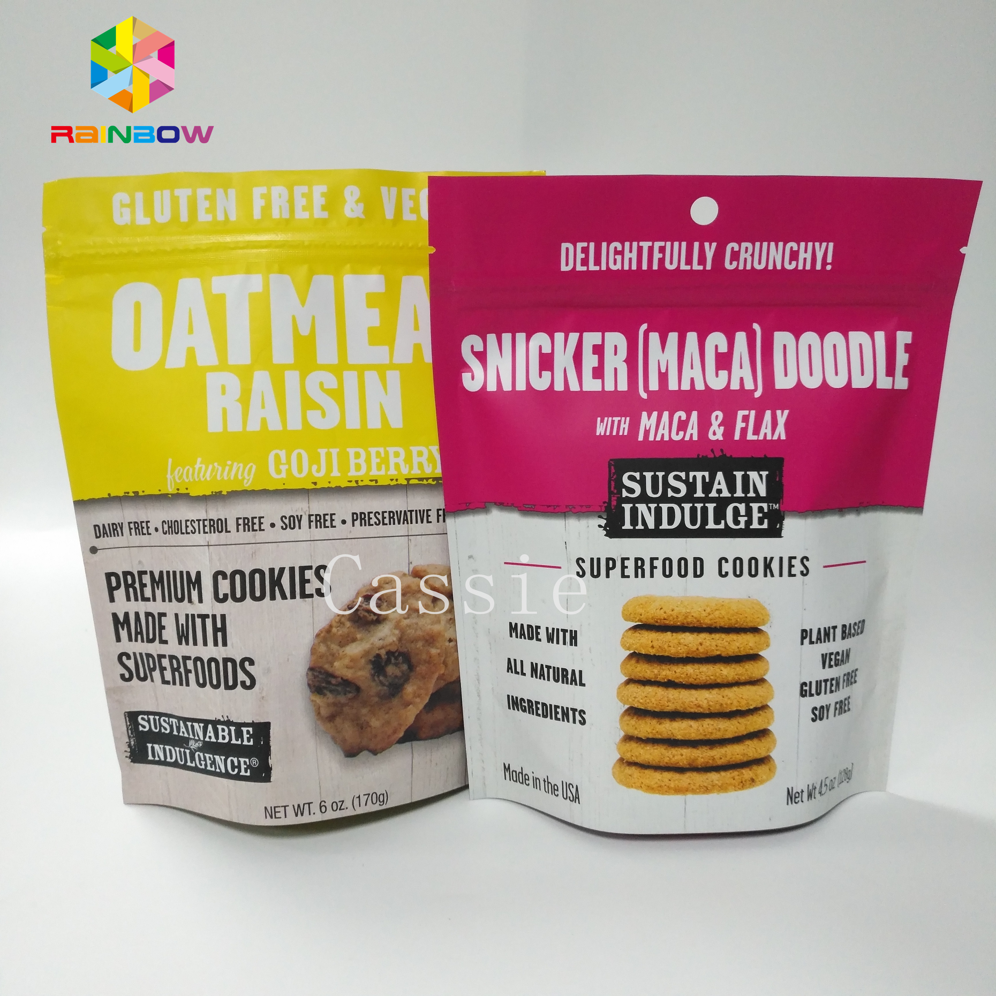 فویل آلومینیوم پایه کیسه Ziplock، کیسه های بسته بندی مواد غذایی اسنک رنگ سفارشی