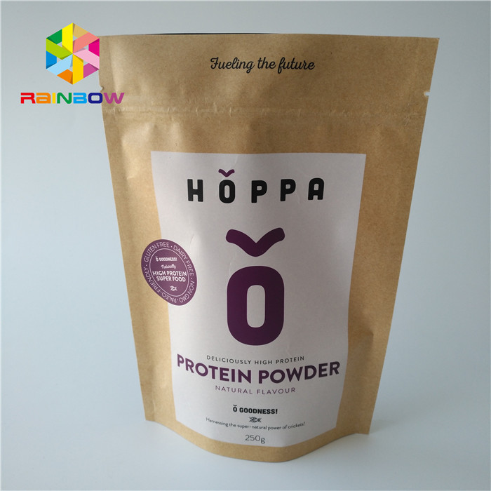 کیسه فویل محیط زیست بسته بندی درجه مواد غذایی Ziplock Logo کاغذ کرافت کرافت چاپ شده