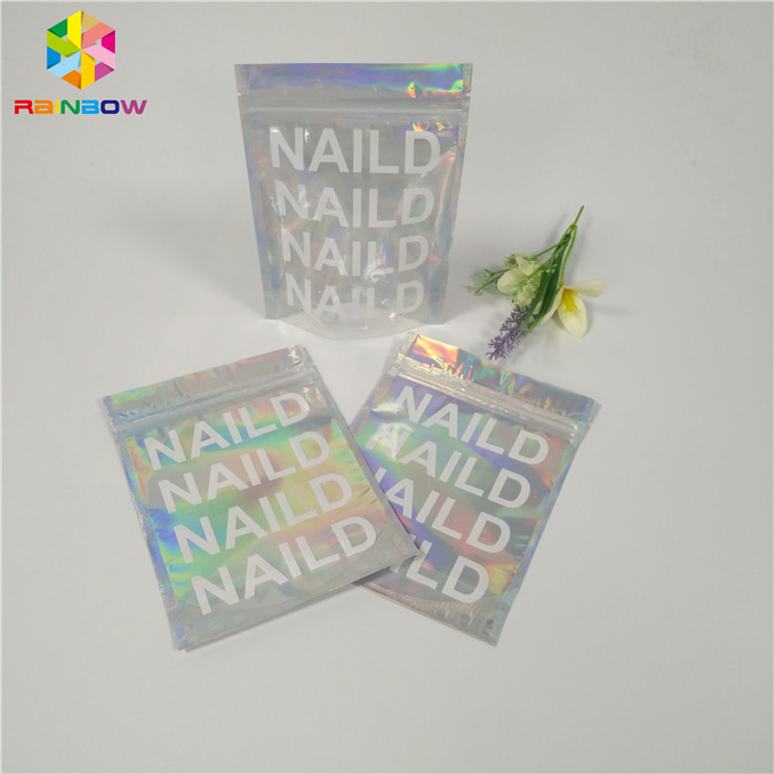 بسته بندی حرارتی لوازم آرایشی و بهداشتی بسته بندی کیسه شفاف هولوگرام Mylar Ziplock تخت مواد پلاستیکی