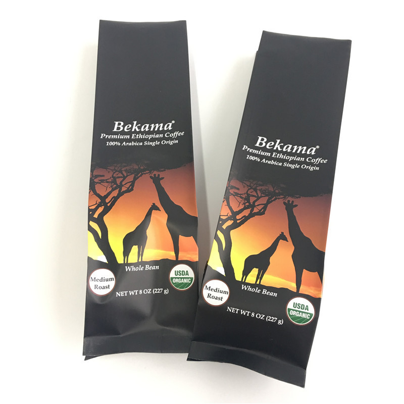 کیسه های کیسه های زیپ های سفارشی کیسه های بسته بندی شده قهوه ای Gusset CYMK Color