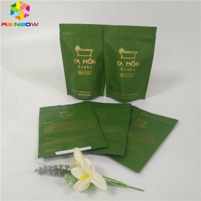 فویل بسته بندی فویل بسته بندی زیپ بالا ایستاده Ziplock حمام نمک آلومینیوم فویل کیسه