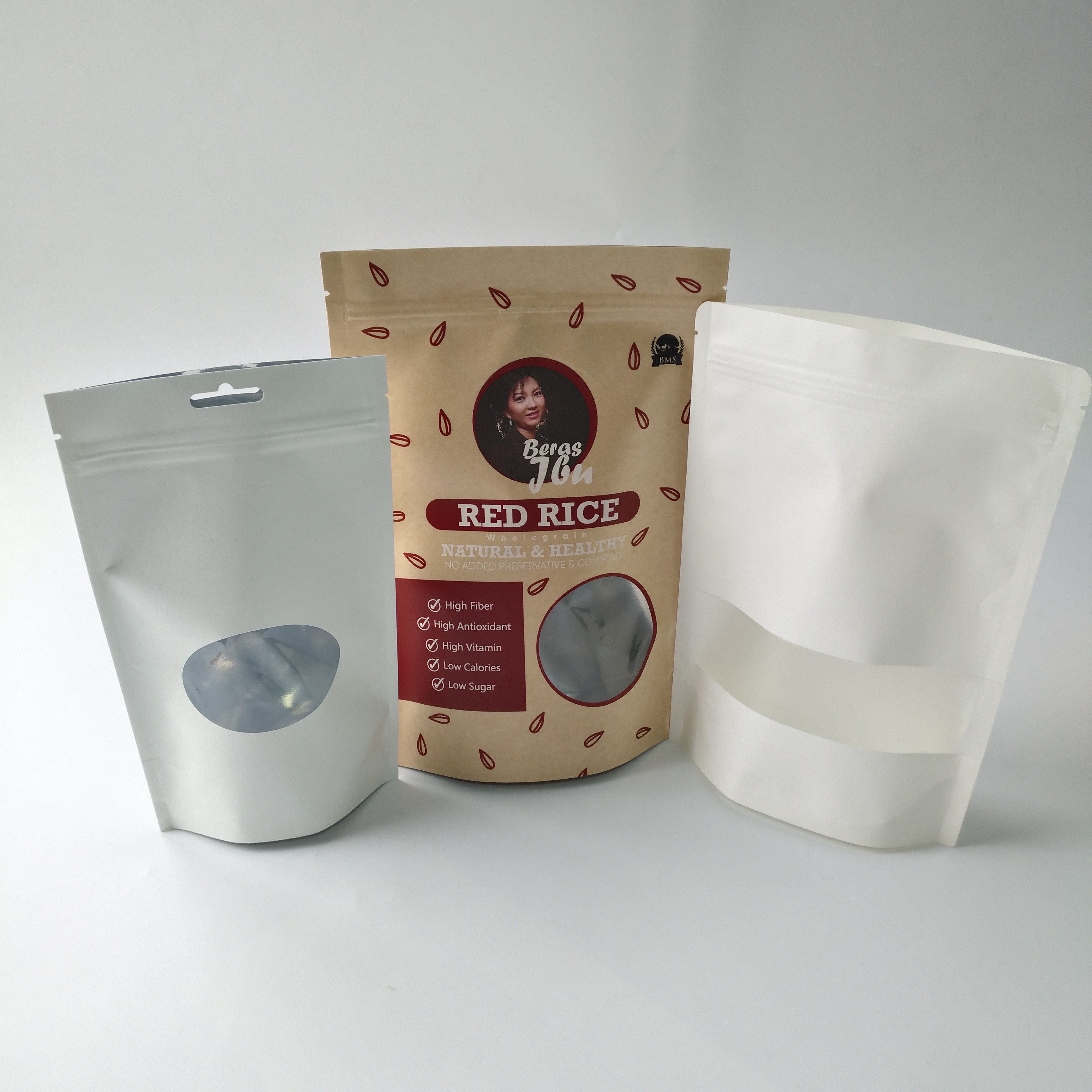 بسته بندی کیسه های بسته بندی جعبه های کاغذی بسته بندی مواد غذایی با پنجره های مستطیلی / بیضی روشن