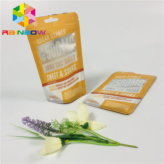 آستین آشامیدنی کیسه های پلاستیکی بسته بندی سفارشی چاپ پنجره پاک با زیپ قابل تعویض