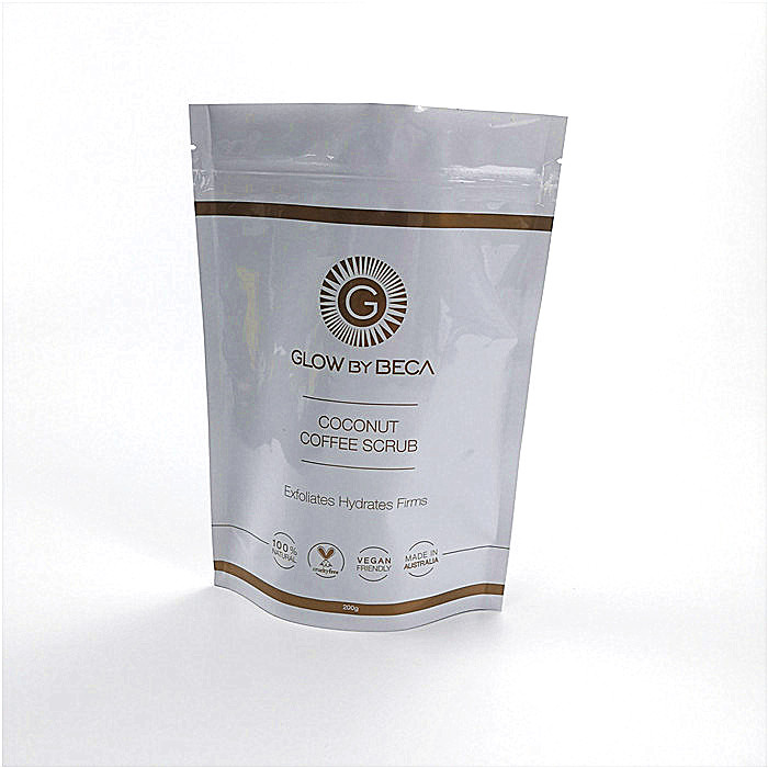 بسته بندی کیسه های پلاستیکی براق سفید سفید Mylar بسته بندی کیسه های بسته بندی قهوه