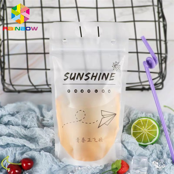 بسته بندی کیسه های پلاستیکی بسته بندی نی های رنگی برای بسته بندی نوشیدنی مایع