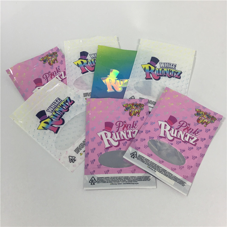 کیسه های پلاستیکی قابل تحمل کودک مقاوم در برابر کودک براق کوکی های بسته بندی Runtz براق اثبات بوی