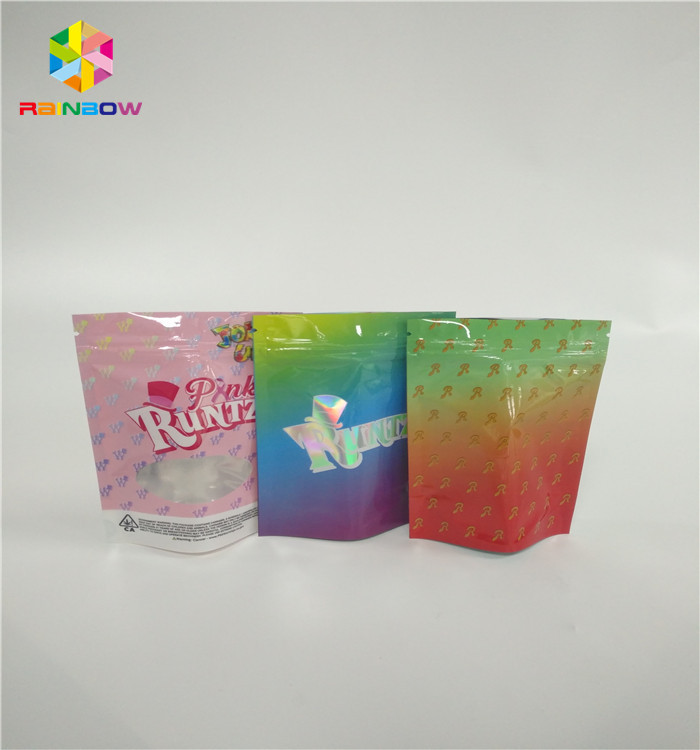 کیسه های کیسه های فشرده شده با مقاومت ضد انفجار کودک 3/5 کودک سفارشی کردن چاپ اثبات بوی Runtz Pack