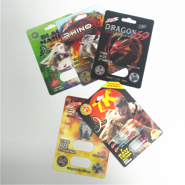 قرص های تقویت کننده مردانه با دوام و بسته بندی بسته های کپسول سری 3D کارت های سری Rhino