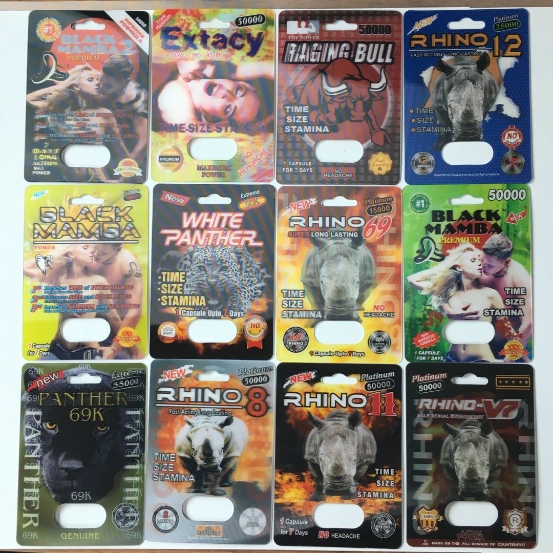 بسته بندی قرص های تقویتی نر و پلاستیک Panther Rhino 25k قابل بازیافت کارت کاغذ قابل بازیافت