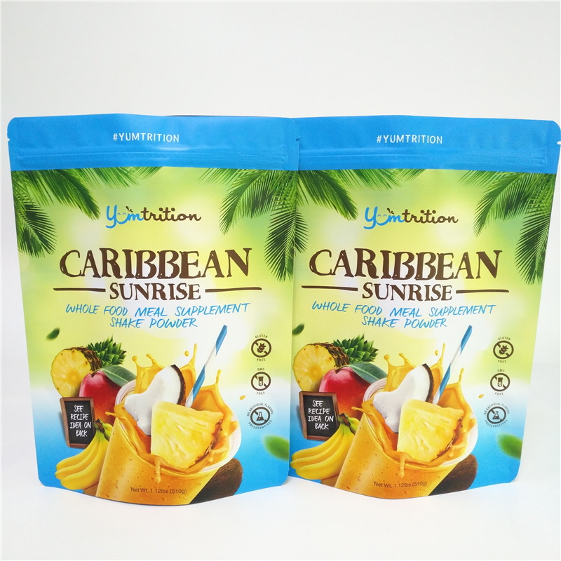 کیسه های فویل آلومینیومی بسته بندی مواد غذایی قابل تحقیق پودر مکمل پلاستیک Doypack با زیپ