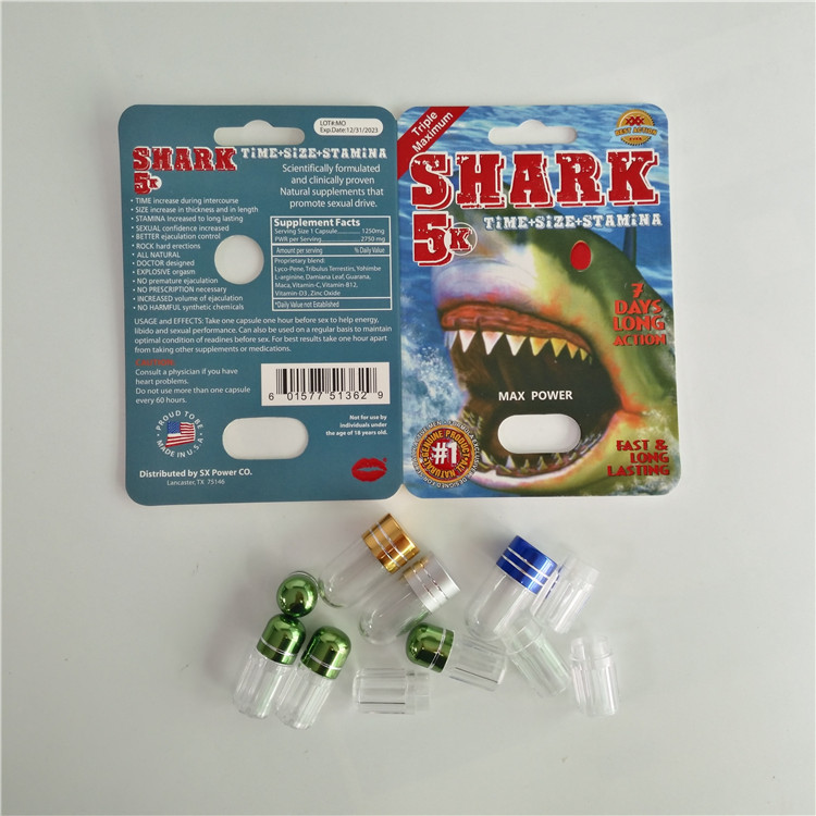 بسته بندی کارت قرص تاول بسته بندی قرص های تقویت کننده نر با گلوله پلاستیکی