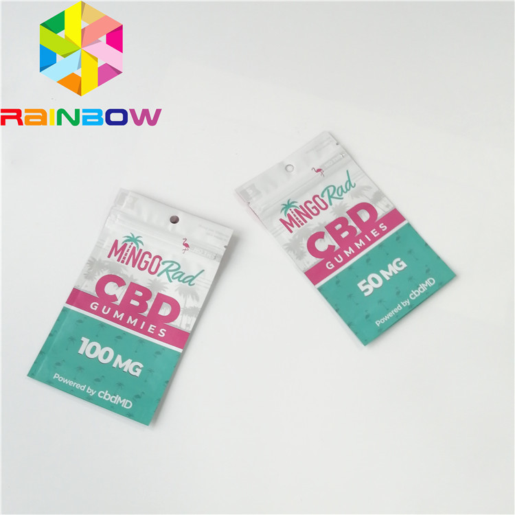 بسته بندی کیسه های پلاستیکی قابل بازیافت بسته بندی Ziplock CBD Gummy Candy Bag چاپ