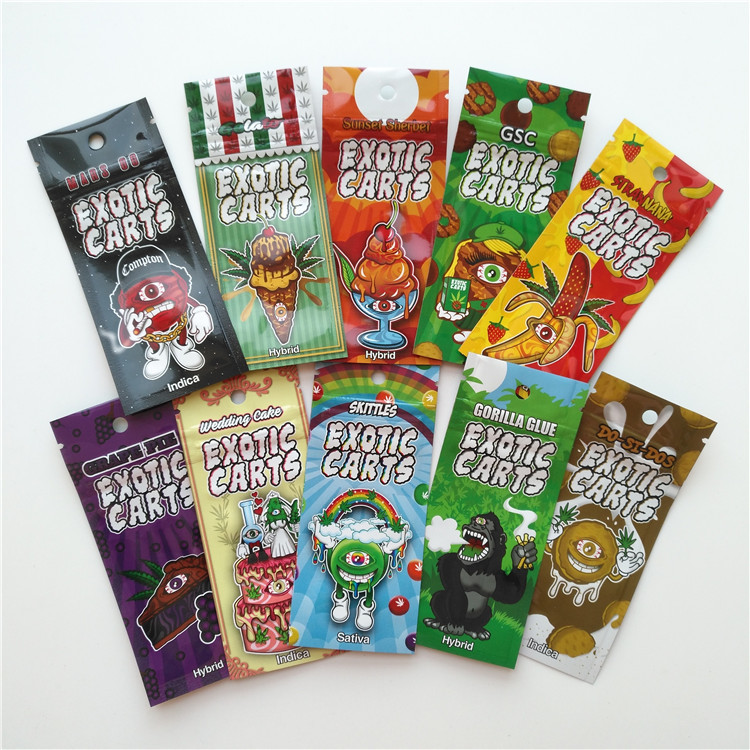 کیسه های بسته بندی فویل آلومینیومی Vape Cartridge آرمهای سفارشی کیسه سبد خرید