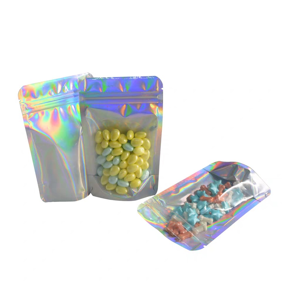 سه طرف مهر و موم کیسه های مواد غذایی اسنک بسته بندی ورقه ورقه پلاستیکی مواد با های Ziplock