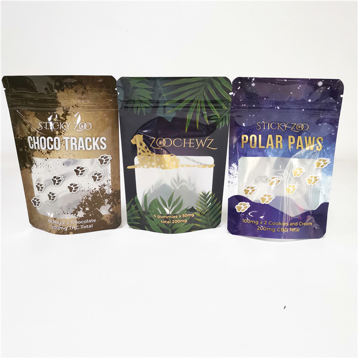 کوکی علفهای هرز فویل آلومینیومی CBD 3x4 Stand Zipper Bag