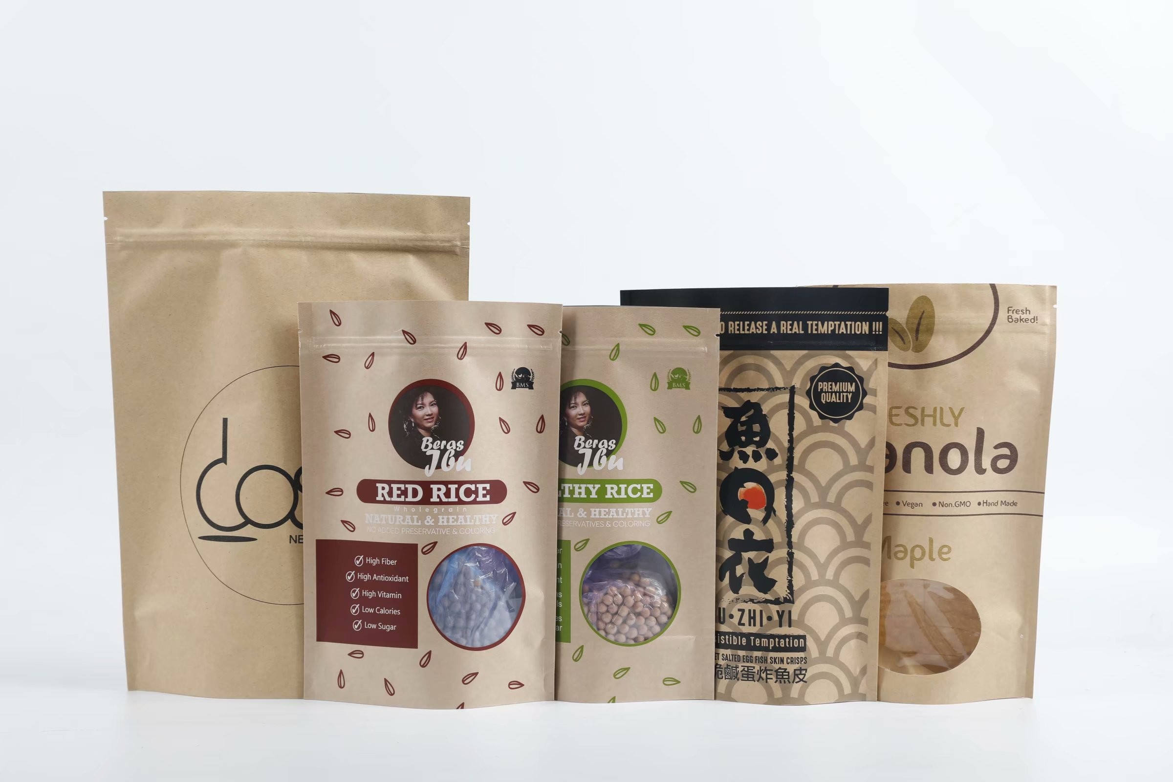 کوکی های اثبات رطوبت ایستاده Kou کیسه کاغذ Kraft