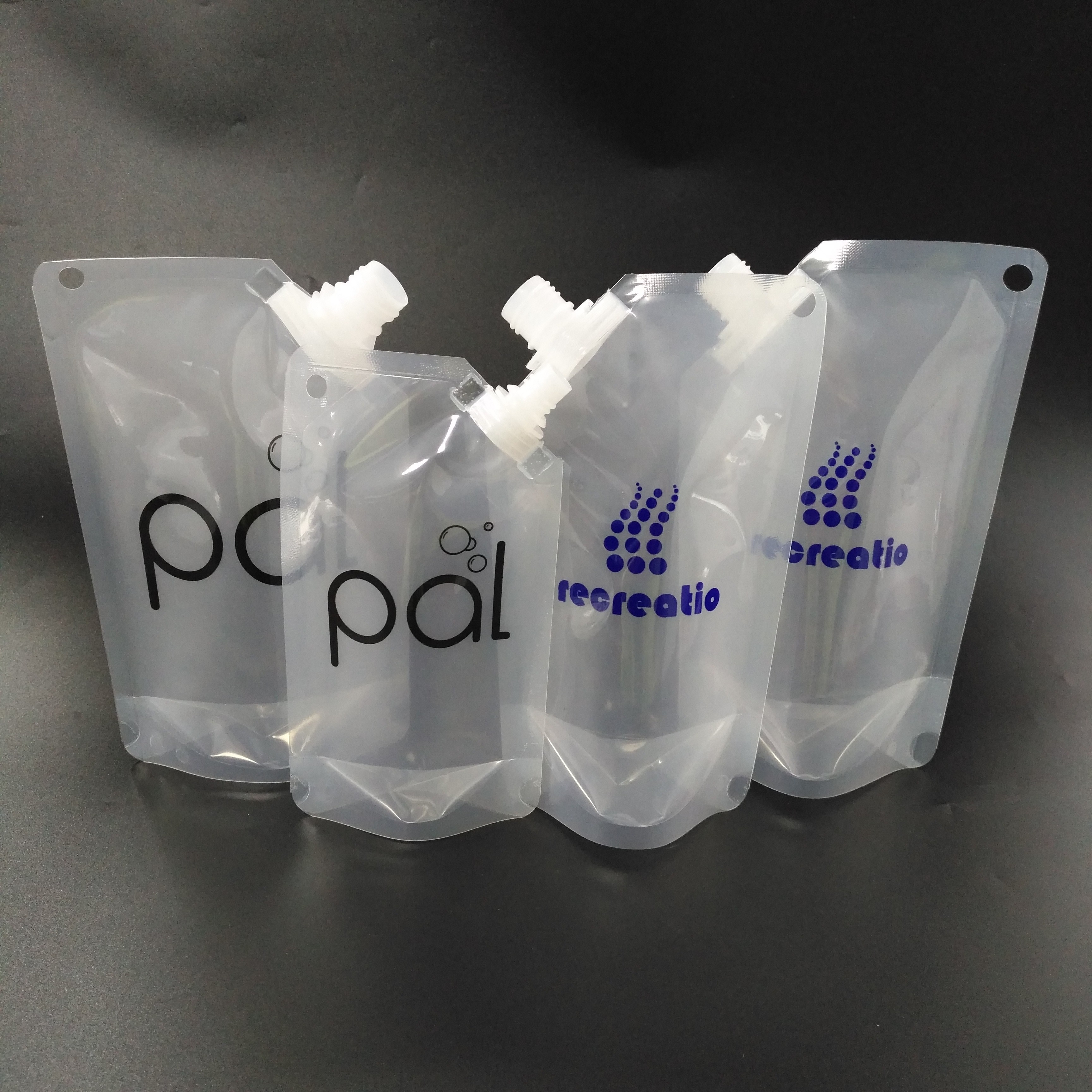 کیسه ایستاده بنوش نوشیدنی شفاف 1000 میلی لیتری آب بندی قوی