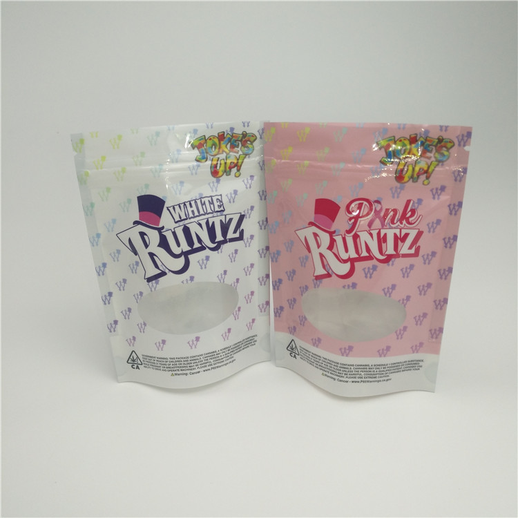 بوی کیسه بسته بندی گیاهی اثبات بوی کیسه Ziplock با پنجره مخصوص بسته بندی چربی گیاهی CBD Chill Gummy
