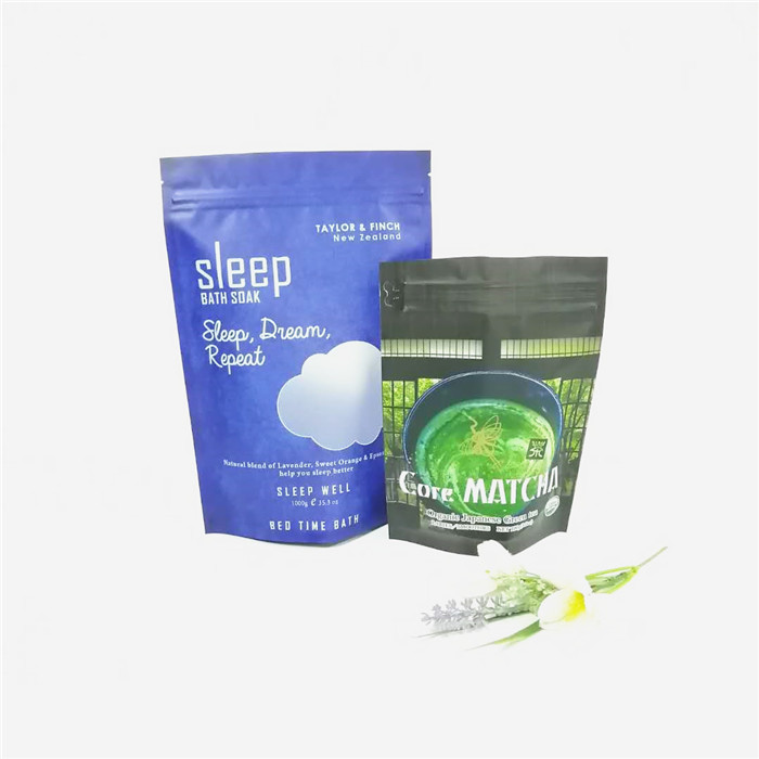 فویل آلومینیومی سفارشی 12oz حمام نمک حمام / کرم اسکراب بدن بسته بندی کیسه های قهوه ziplock doypack