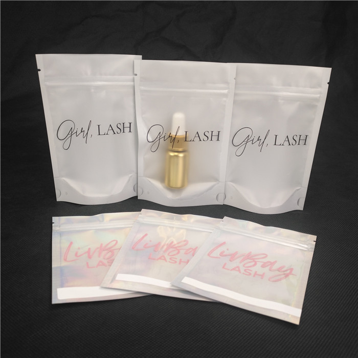 لوگو سفارشی بسته بندی لوازم آرایشی و بهداشتی لیزر کیسه تک لایه Lipgloss Lashes Essential Oil Bottle Packaging Doypack