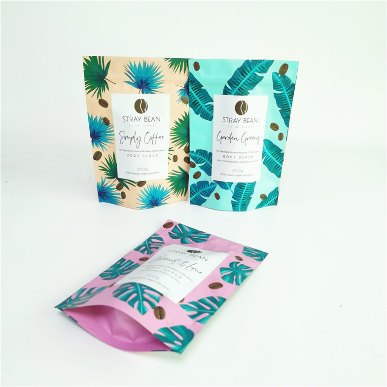 کیسه بسته بندی اسکراب صورت نمکی قهوه Doypack سفارشی کیف بسته بندی اسکراب بدن Suger