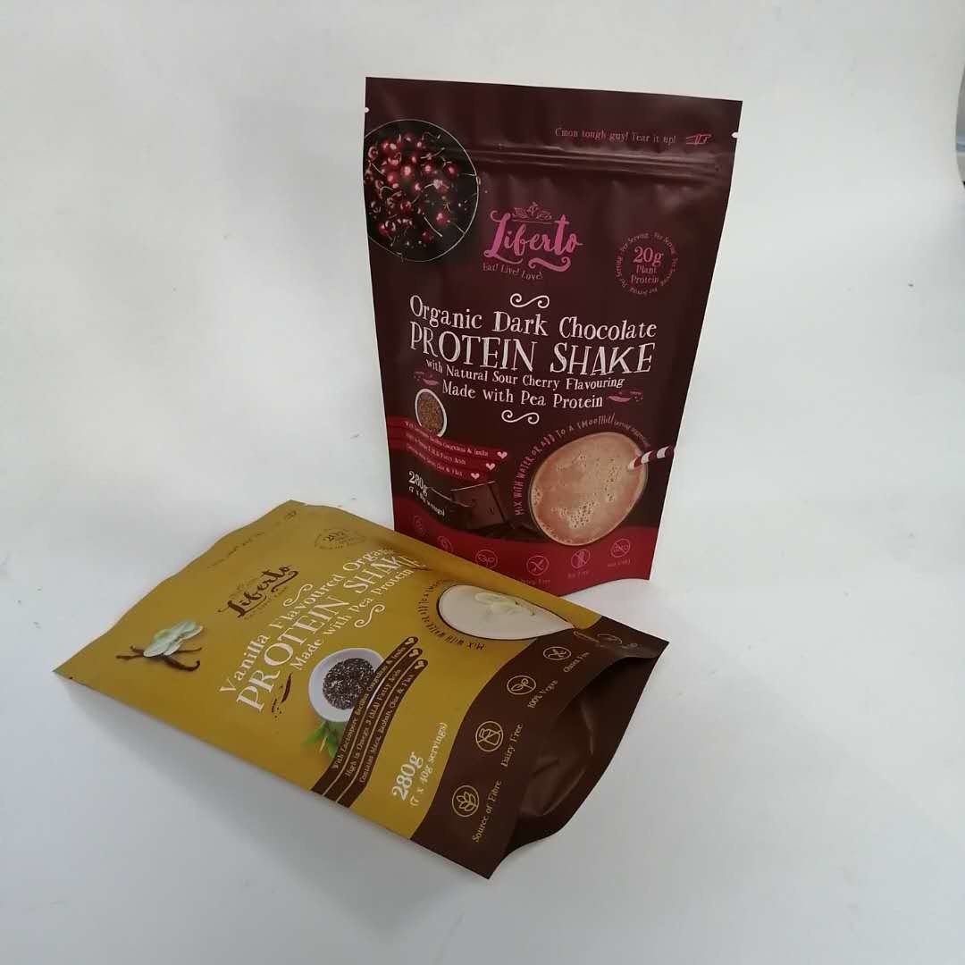 120 میکرون ایستاده پودر پروتئین مات کیسه های زیپ دار Mylar