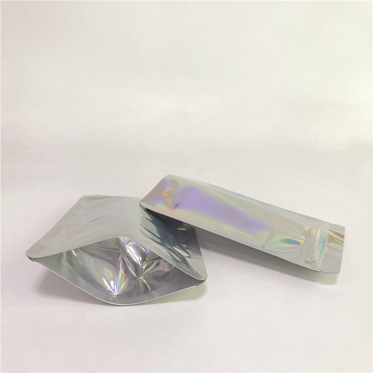 چاپ دیجیتال کیسه های هولوگرافی جلو و هولوگرافیک روشن برای بسته بندی لوازم آرایشی