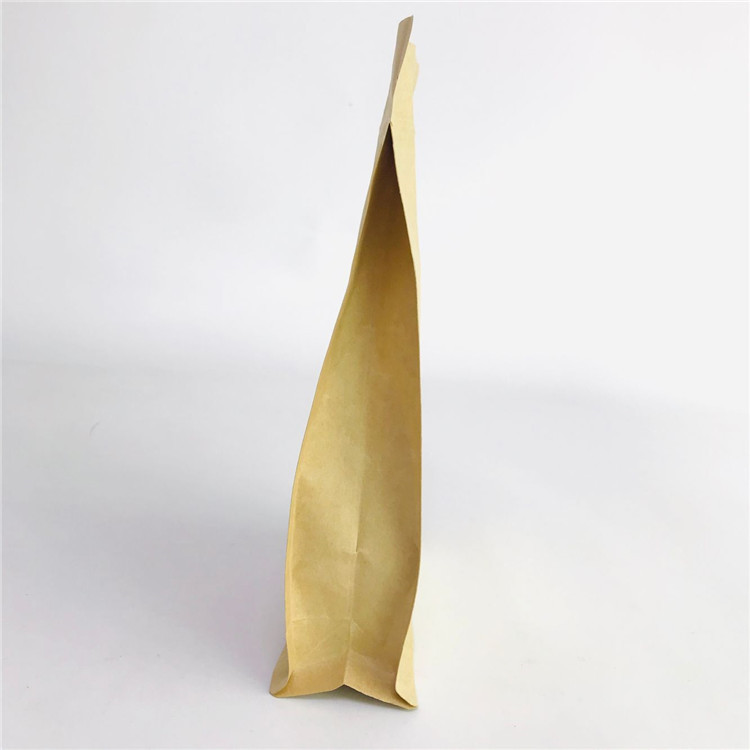 کیسه های سازگار با محیط زیست قابل قبول ایستاده کیسه های کاغذ کرافت PLA با زیپ