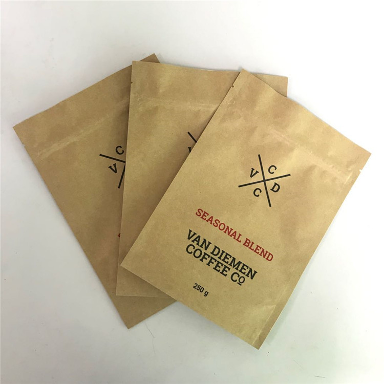 کیف های ایستاده Kraft Zip Lock با اشک ناچ و پنجره مات