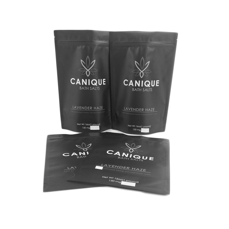 کیسه های ضد عفونی کننده بوی کیسه های زیپ دار دانه های گل خشک فلز براق نقره ای سفارشی آرم 16OZ نمک حمام Mylar